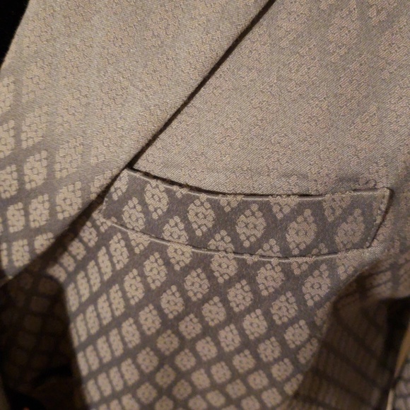 Womens gray damask blazer - Picture 2 of 5